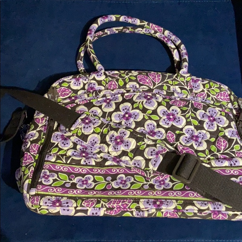 Purple floral print Vera Bradley travel bag